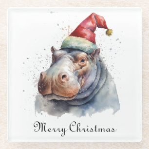 Posavasos De Vidrio Navidades Hippo, personalizable