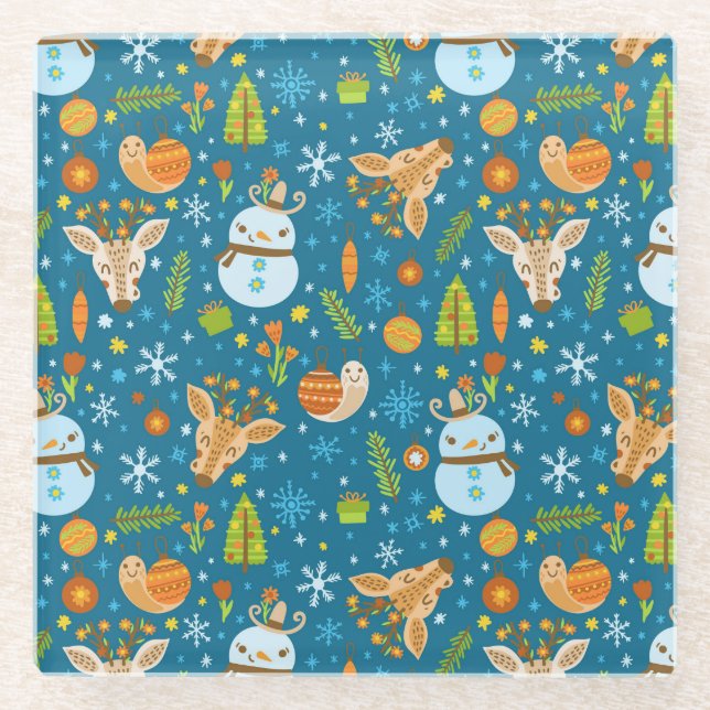 Posavasos De Vidrio Navidades inteligentes (Anverso)