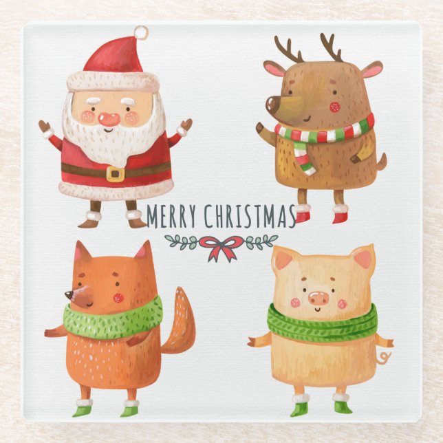 Posavasos De Vidrio Navidades inteligentes (Anverso)