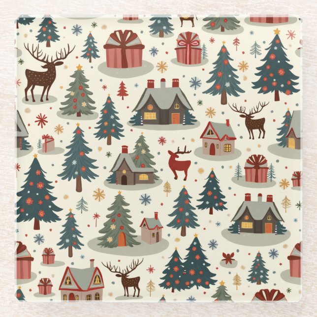 Posavasos De Vidrio Navidades inteligentes (Anverso)