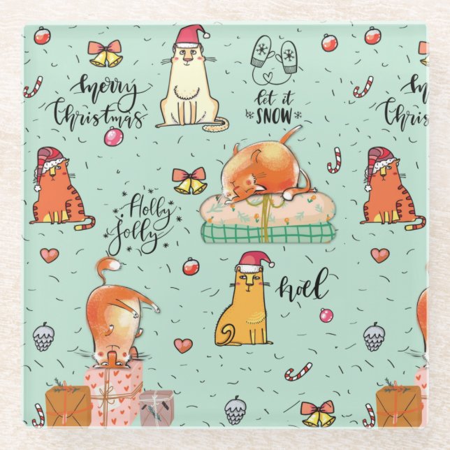 Posavasos De Vidrio Navidades inteligentes (Anverso)