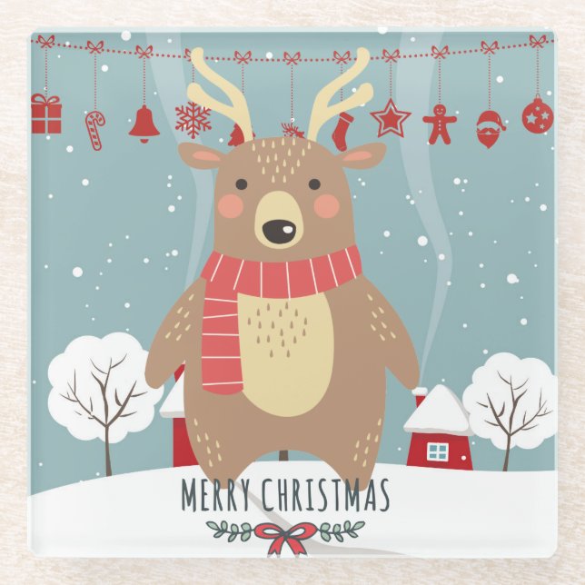 Posavasos De Vidrio Navidades inteligentes (Anverso)