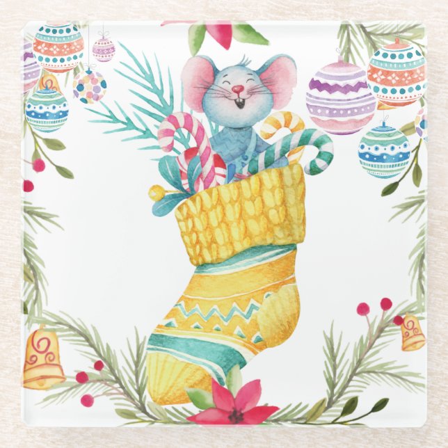 Posavasos De Vidrio Navidades inteligentes (Anverso)