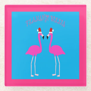 Posavasos De Vidrio Navidades Lesbianas Flamingos Flamingo Belles