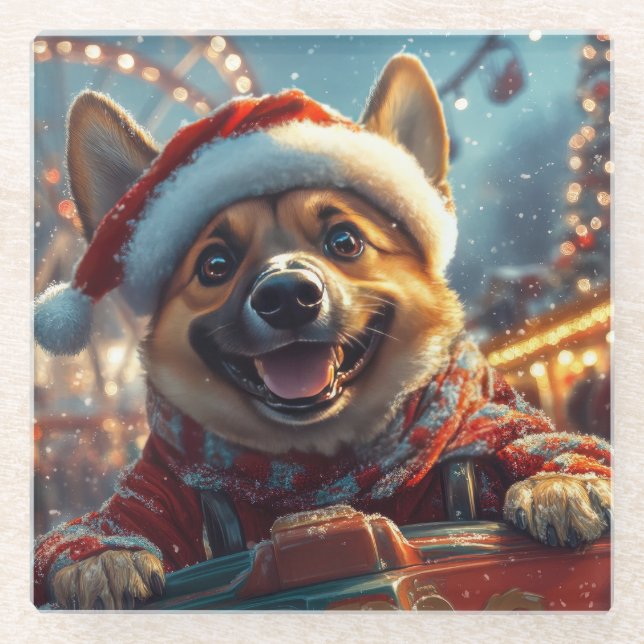 Posavasos De Vidrio Navidades malineses de montaña rusa (Anverso)