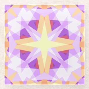 Posavasos De Vidrio Navidades modernos estrella festiva morado amarill