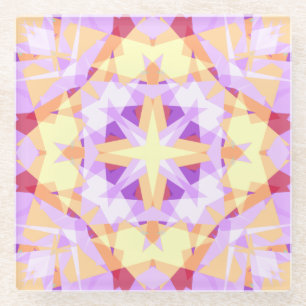 Posavasos De Vidrio Navidades modernos estrella festiva morado amarill