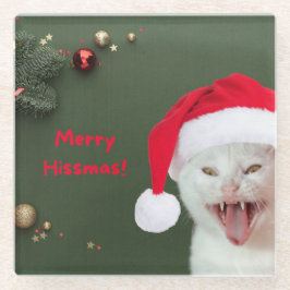 Posavasos De Vidrio Navidades Monstruo, Merry Hissmas Deseos