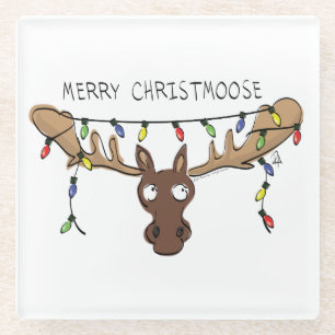 Posavasos De Vidrio Navidades Moose Cute Funny Christmoose