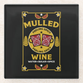 Posavasos De Vidrio Navidades mulled Red Wine
