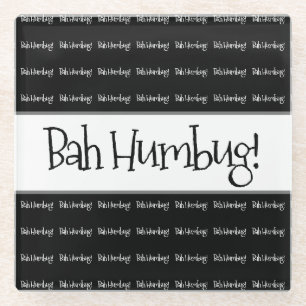 Posavasos De Vidrio Navidades negros de Bah Humbug