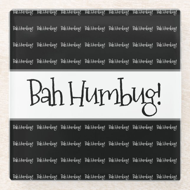 Posavasos De Vidrio Navidades negros de Bah Humbug (Anverso)
