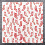 Posavasos De Vidrio Navidades nórdicos Patrón de calado<br><div class="desc">Un patrón de medias de Navidades nórdicos rojos y blancos,  perfecto para las vacaciones de invierno con un acogedor ambiente escandinavo de higge. Arte original de Nic Squirrell.</div>