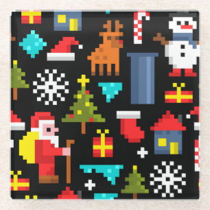 Posavasos De Vidrio Navidades Pixel