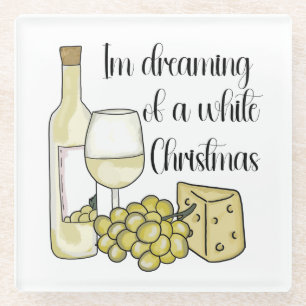 Posavasos De Vidrio Navidades relacionados con el vino blanco