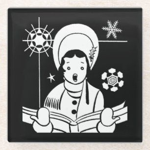 Posavasos De Vidrio Navidades retro Caroler