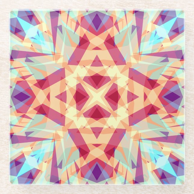 Posavasos De Vidrio Navidades se divierten brillantes y alegres patron (Anverso)