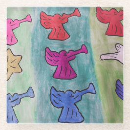 Posavasos De Vidrio Navidades se enfurecen con trompetas