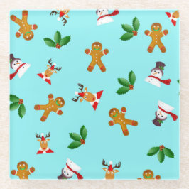 Posavasos De Vidrio Navidades sin inconvenientes Patrón de estufa de v