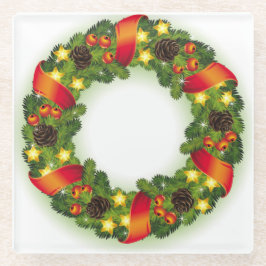 Posavasos De Vidrio Navidades VERDES DE TODO EL MUNDO LLEVAN CON RIBBO