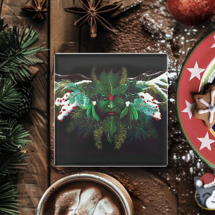Posavasos De Vidrio Navidades Winter Green Man