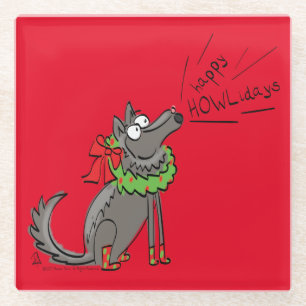 Posavasos De Vidrio Navidades Wolf: Divertidos niños burdos