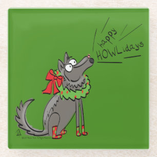 Posavasos De Vidrio Navidades Wolf: Divertidos niños burdos