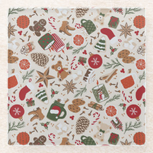 Posavasos De Vidrio Navidades y especias acogedores