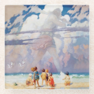 Posavasos De Vidrio NC Wyeth La Costa Gigante De La Playa De Obras De 