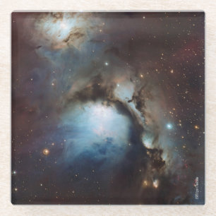 Posavasos De Vidrio Nebulosa Orión Astronomía azul marrón beige cielo
