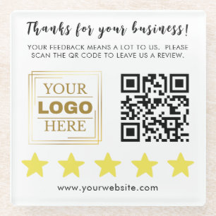 Posavasos De Vidrio Negocio personalizado profesional