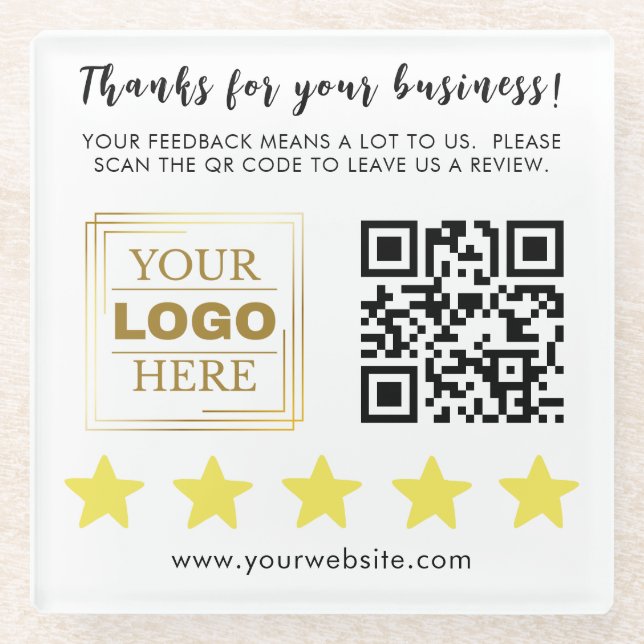 Posavasos De Vidrio Negocio personalizado profesional (Anverso)