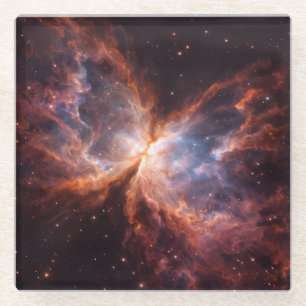 Posavasos de vidrio negro 4 Luxe, Nebulosa Maripos
