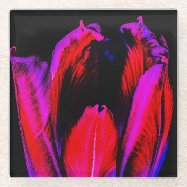 Posavasos De Vidrio Neon Glow Tulip (Anverso)