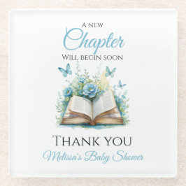 Posavasos De Vidrio New Chapter Blue Boy Brunch StoryBook Baby Shower