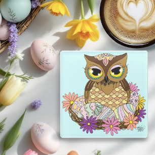 Posavasos De Vidrio Nido de Oveja de Pascua