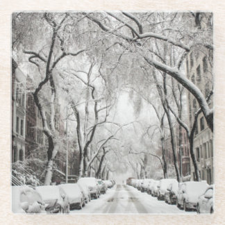 Posavasos De Vidrio Nieve de Navidades urbanos en Brooklyn NY