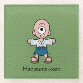 Posavasos De Vidrio Niña japonesa de un ojo: Personalizado Yokai