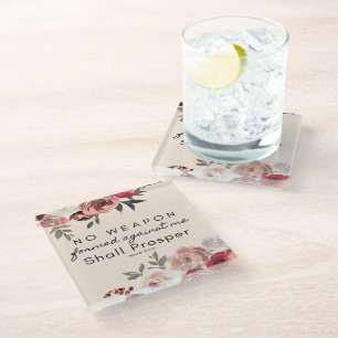 Posavasos De Vidrio Ninguna arma formada contra mí prosperará la monta