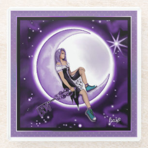 Posavasos De Vidrio Niño de luna púrpura