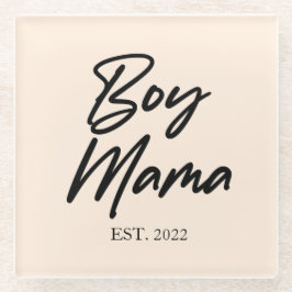 Posavasos De Vidrio Niño Mamá Personalizado Este. Año Mamá Mímica Míni