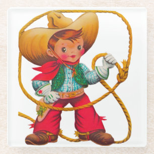 Posavasos De Vidrio Niño retro niño vago occidental