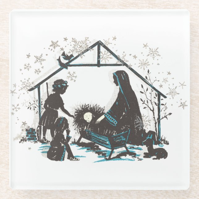 Posavasos De Vidrio Niño Santo Cristiano Jesús Navidades Natividad Esc (Anverso)