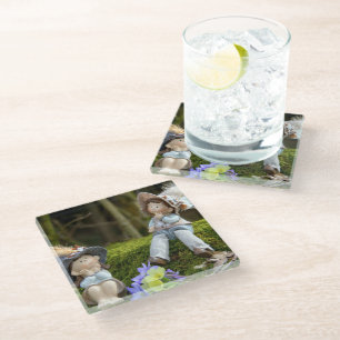 Posavasos De Vidrio Niño y Chica en Moss