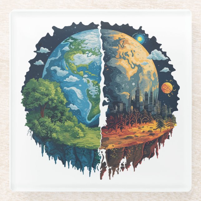 Posavasos De Vidrio No matemos el planeta (Anverso)