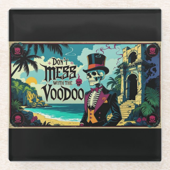 Posavasos De Vidrio No te metas con el vodoo (Anverso)