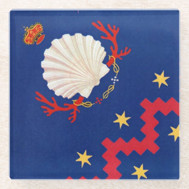 Posavasos De Vidrio Nobile Contrada del Nicchio (Seashell) Palio (Anverso)
