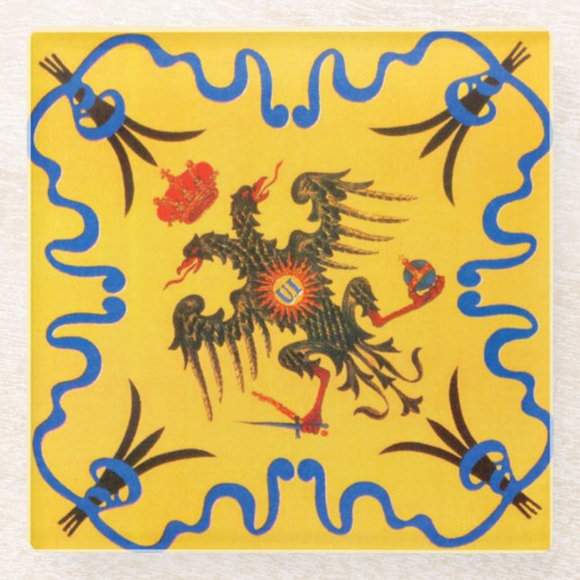 Posavasos De Vidrio Nobile Contrada dell'Aquila Palio di Siena (Águila (Anverso)