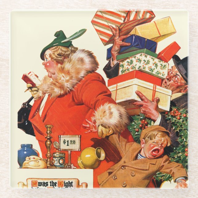 Posavasos De Vidrio Noche antes de los Navidades (Anverso)