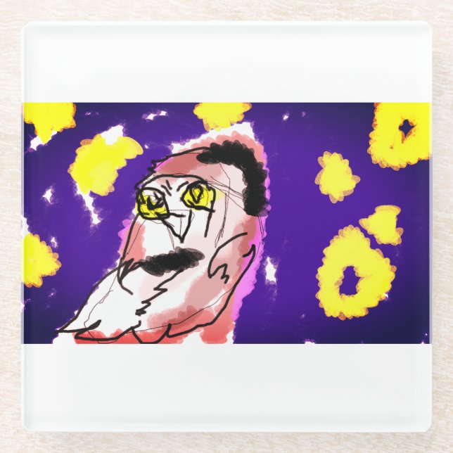 Posavasos De Vidrio Noche de búho de nieve (Anverso)